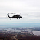 Minnesota National Guard fraktet Kongeparet til Duluth i sine Blackhawk helikopter.(Foto: Lise Åserud / Scanpix)
